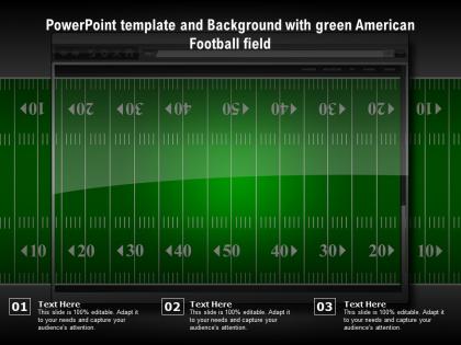 Powerpoint template and background with green american football field