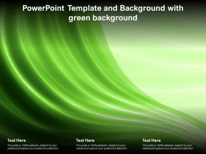 Powerpoint template and background with green background