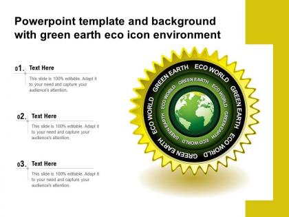Powerpoint template and background with green earth eco icon environment