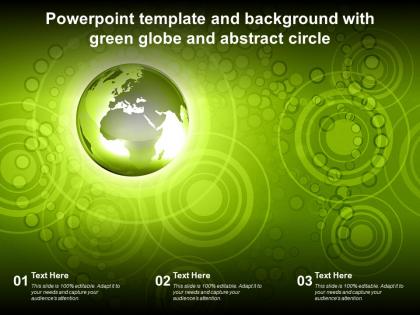 Powerpoint template and background with green globe and abstract circle