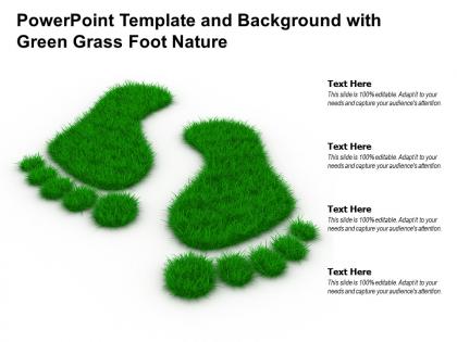 Powerpoint template and background with green grass foot nature