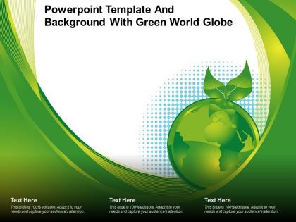Powerpoint template and background with green world globe