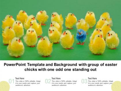 Powerpoint template and background with group of easter chicks with one odd one standing out
