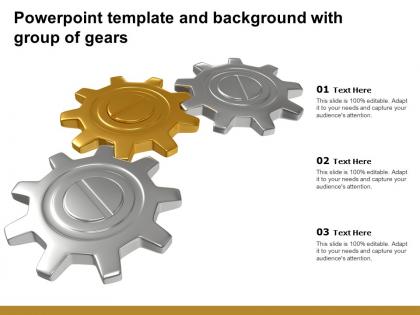 Powerpoint template and background with group of gears