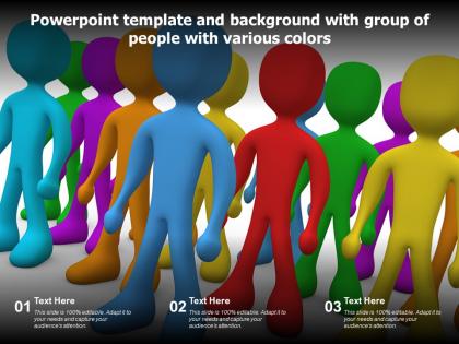 Powerpoint template and background with group of people with various colors