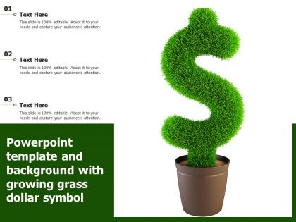 Powerpoint template and background with growing grass dollar symbol