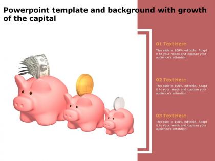 Powerpoint template and background with growth of the capital