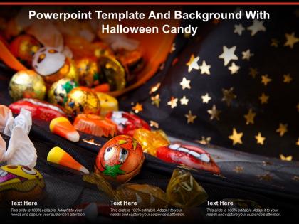 Powerpoint template and background with halloween candy