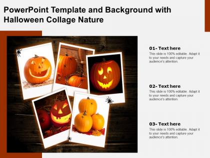 Powerpoint template and background with halloween collage nature