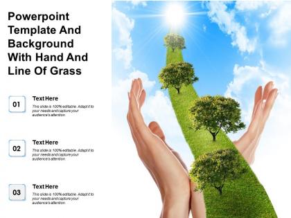 Powerpoint template and background with hand and line of grass