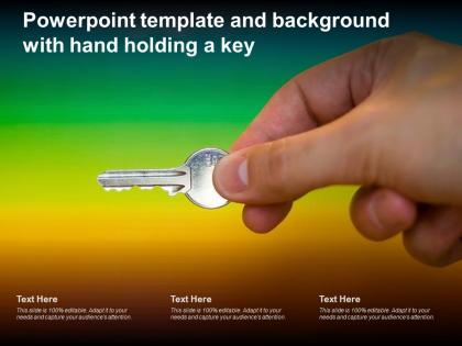 Powerpoint template and background with hand holding a key