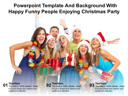 Powerpoint template and background with happy funny people enjoying christmas party