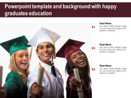 Powerpoint template and background with happy graduates education