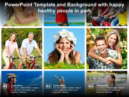 Powerpoint template and background with happy healthy people in park