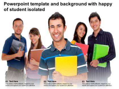 Powerpoint template and background with happy of student isolated