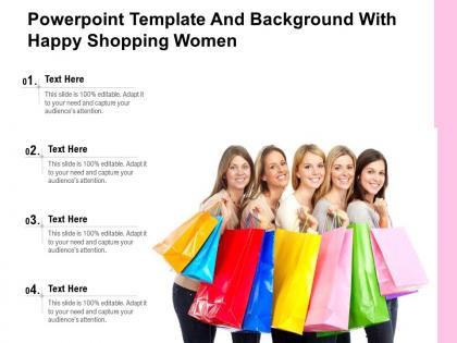 Powerpoint template and background with happy shopping women