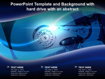 Powerpoint template and background with hard drive with an abstract