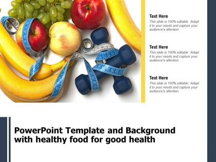 Powerpoint template and background with healthy food for good health