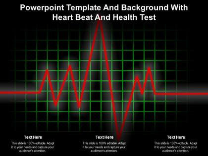 Powerpoint template and background with heart beat and health test
