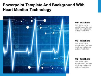 Powerpoint template and background with heart monitor technology