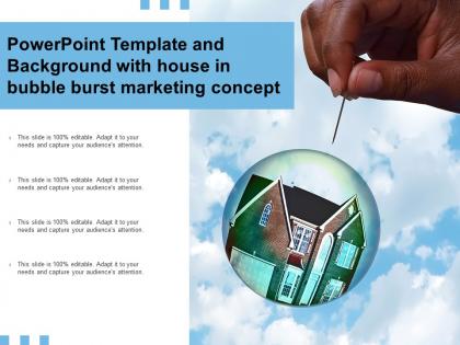 Powerpoint template and background with house in bubble burst marketing concept