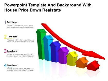 Powerpoint template and background with house price down real state