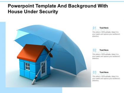 Powerpoint template and background with house under security