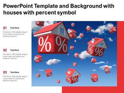 Powerpoint template and background with houses with percent symbol