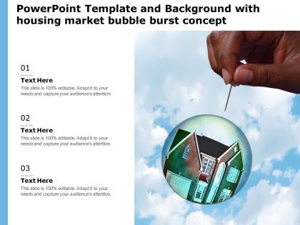 Powerpoint template and background with housing market bubble burst concept