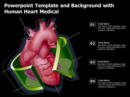 Powerpoint template and background with human heart medical