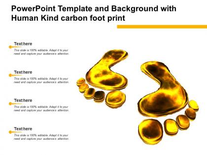 Powerpoint template and background with human kind carbon foot print
