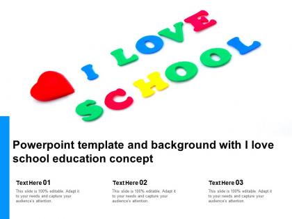 Powerpoint template and background with i love school education concept