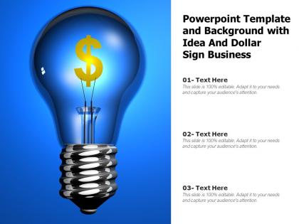 Powerpoint template and background with idea and dollar sign business