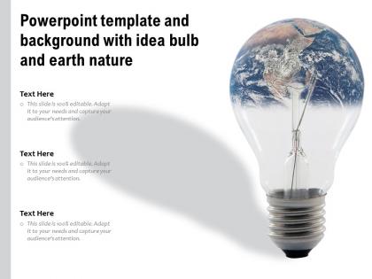 Powerpoint template and background with idea bulb and earth nature