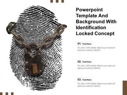Powerpoint template and background with identification locked concept