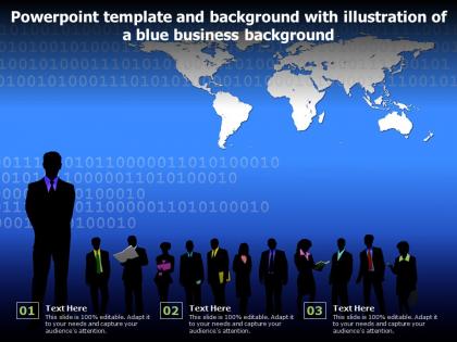Powerpoint template and background with illustration of a blue business background