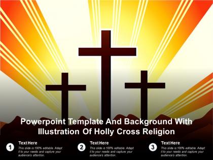 Powerpoint template and background with illustration of holly cross religion