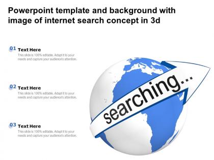 Powerpoint template and background with image of internet search concept in 3d