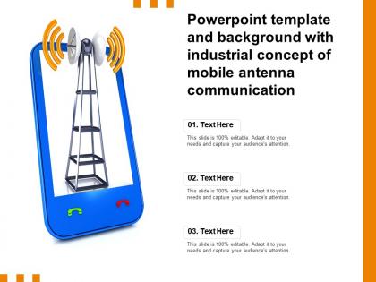 Powerpoint template and background with industrial concept of mobile antenna communication
