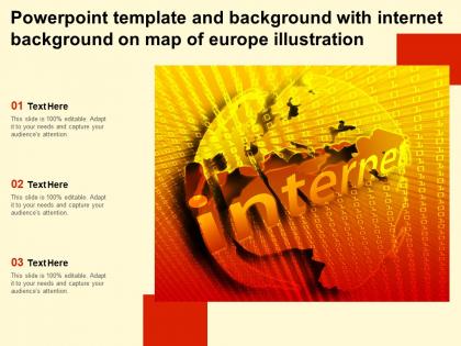 Powerpoint template and background with internet background on map of europe illustration