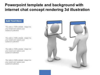 Powerpoint template and background with internet chat concept rendering 3d illustration