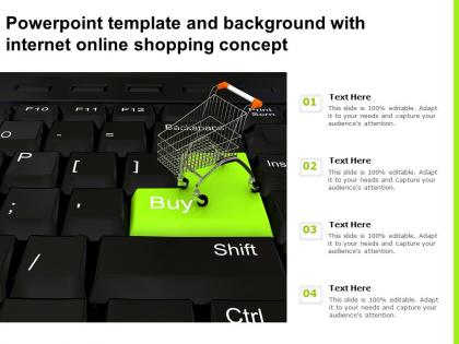 Powerpoint template and background with internet online shopping concept