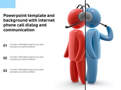 Powerpoint template and background with internet phone call dialog and communication