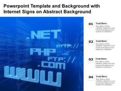 Powerpoint template and background with internet signs on abstract background