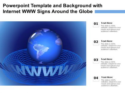Powerpoint template and background with internet www signs around the globe