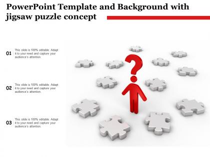 Powerpoint template and background with jigsaw puzzle concept