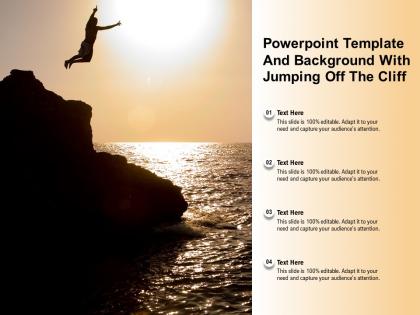Powerpoint template and background with jumping off the cliff