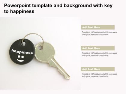 Powerpoint template and background with key to happiness