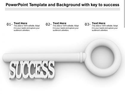 Powerpoint template and background with key to success