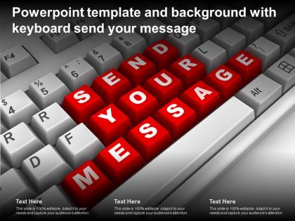 Powerpoint template and background with keyboard send your message